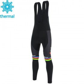 Collant à Bretelles 2020 Trek-Segafredo UCI World Champion Hiver Thermal Fleece N001